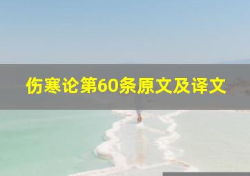 伤寒论第60条原文及译文