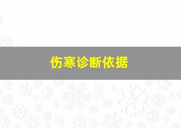 伤寒诊断依据