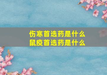 伤寒首选药是什么鼠疫首选药是什么