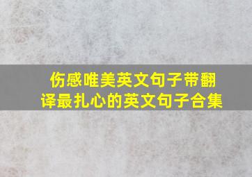 伤感唯美英文句子带翻译最扎心的英文句子合集