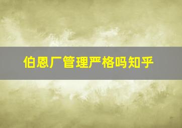 伯恩厂管理严格吗知乎