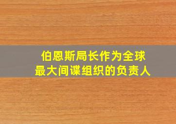 伯恩斯局长作为全球最大间谍组织的负责人