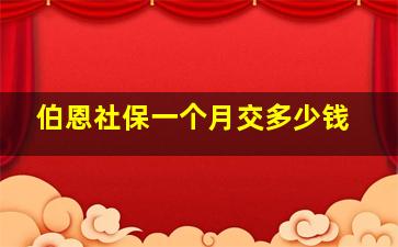 伯恩社保一个月交多少钱