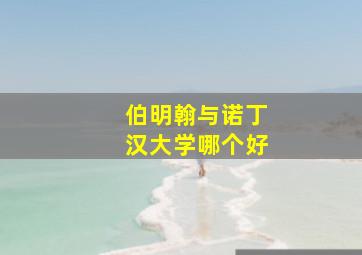 伯明翰与诺丁汉大学哪个好