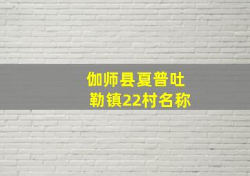 伽师县夏普吐勒镇22村名称