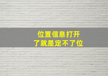 位置信息打开了就是定不了位