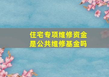 住宅专项维修资金是公共维修基金吗