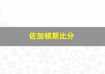 佐加顿斯比分