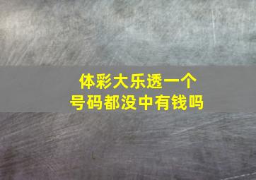 体彩大乐透一个号码都没中有钱吗