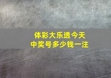 体彩大乐透今天中奖号多少钱一注