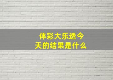 体彩大乐透今天的结果是什么