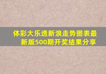 体彩大乐透新浪走势图表最新版500期开奖结果分享