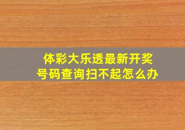 体彩大乐透最新开奖号码查询扫不起怎么办