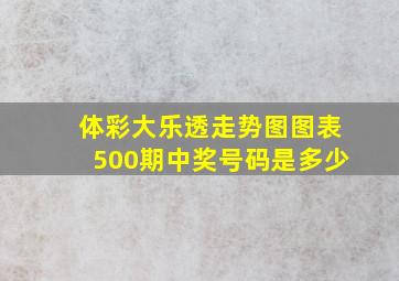 体彩大乐透走势图图表500期中奖号码是多少