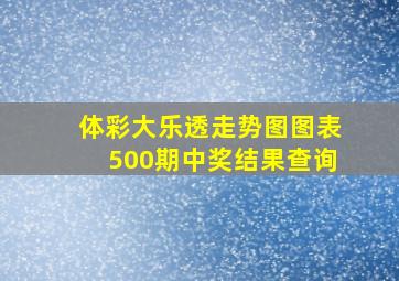 体彩大乐透走势图图表500期中奖结果查询