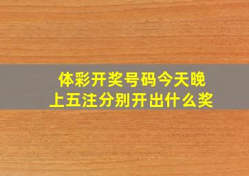 体彩开奖号码今天晚上五注分别开出什么奖