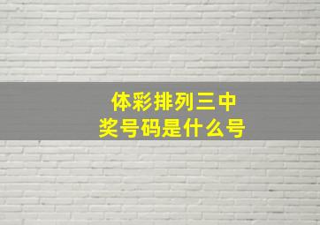 体彩排列三中奖号码是什么号