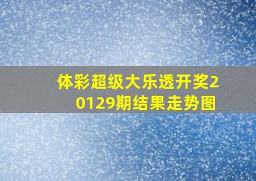 体彩超级大乐透开奖20129期结果走势图