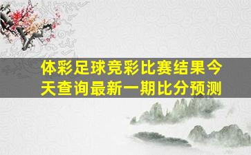 体彩足球竞彩比赛结果今天查询最新一期比分预测