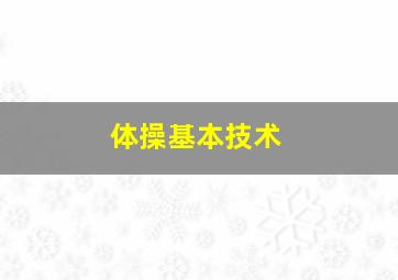 体操基本技术