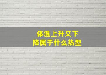 体温上升又下降属于什么热型