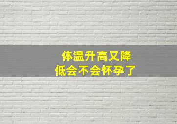 体温升高又降低会不会怀孕了