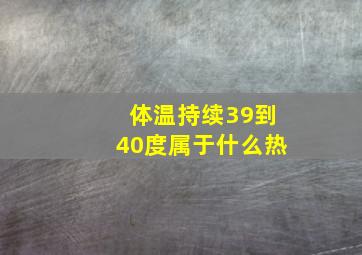 体温持续39到40度属于什么热