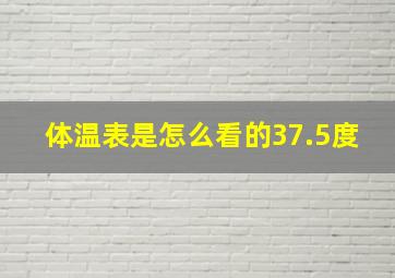 体温表是怎么看的37.5度