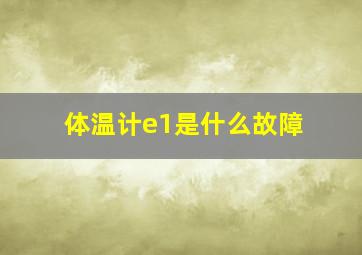 体温计e1是什么故障