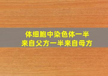 体细胞中染色体一半来自父方一半来自母方