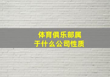 体育俱乐部属于什么公司性质