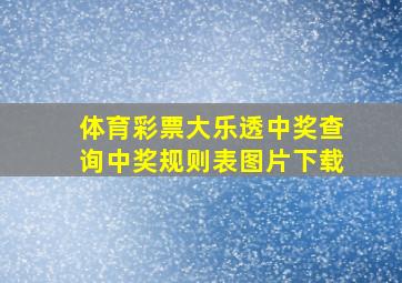 体育彩票大乐透中奖查询中奖规则表图片下载