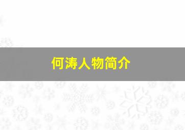 何涛人物简介