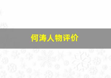 何涛人物评价