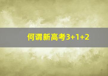 何谓新高考3+1+2