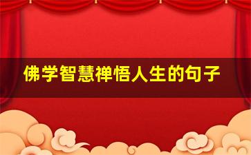 佛学智慧禅悟人生的句子