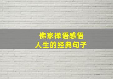 佛家禅语感悟人生的经典句子