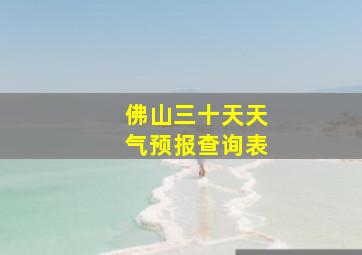 佛山三十天天气预报查询表