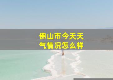 佛山市今天天气情况怎么样