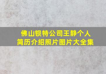 佛山钡特公司王静个人简历介绍照片图片大全集