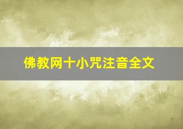 佛教网十小咒注音全文