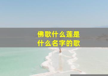 佛歌什么莲是什么名字的歌