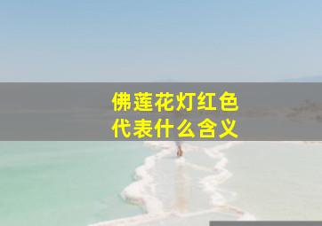 佛莲花灯红色代表什么含义