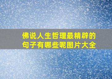 佛说人生哲理最精辟的句子有哪些呢图片大全