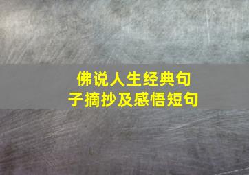 佛说人生经典句子摘抄及感悟短句