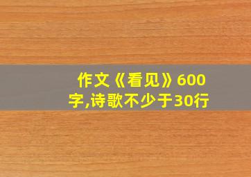 作文《看见》600字,诗歌不少于30行