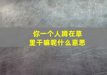 你一个人蹲在草里干嘛呢什么意思