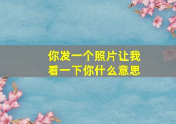 你发一个照片让我看一下你什么意思