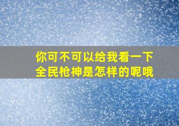 你可不可以给我看一下全民枪神是怎样的呢哦