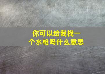 你可以给我找一个水枪吗什么意思